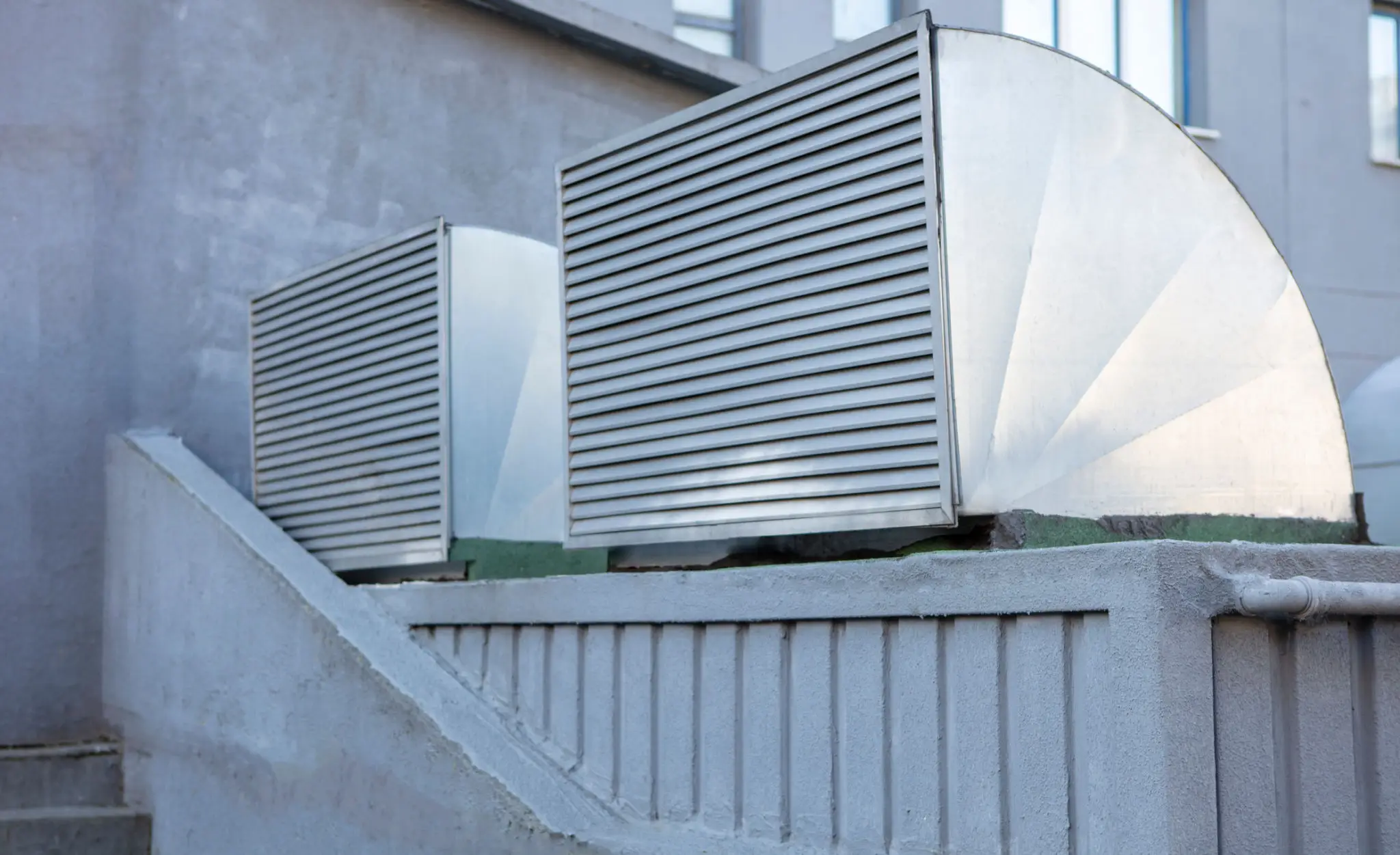 Rooftop metal ventilation units
